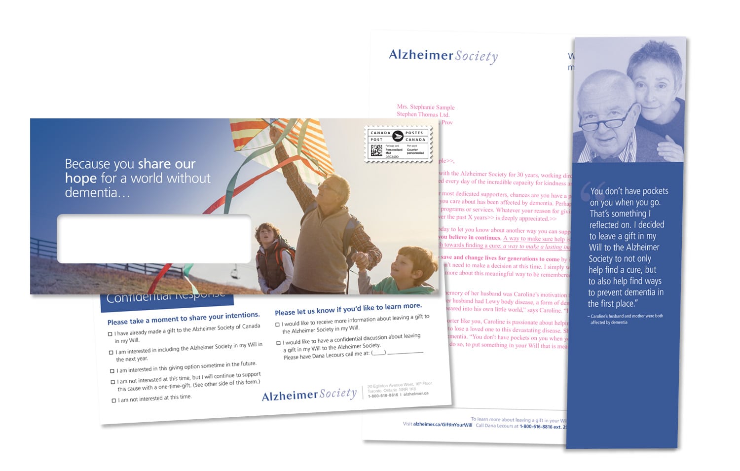 Alzheimer Society of Canada direct mail