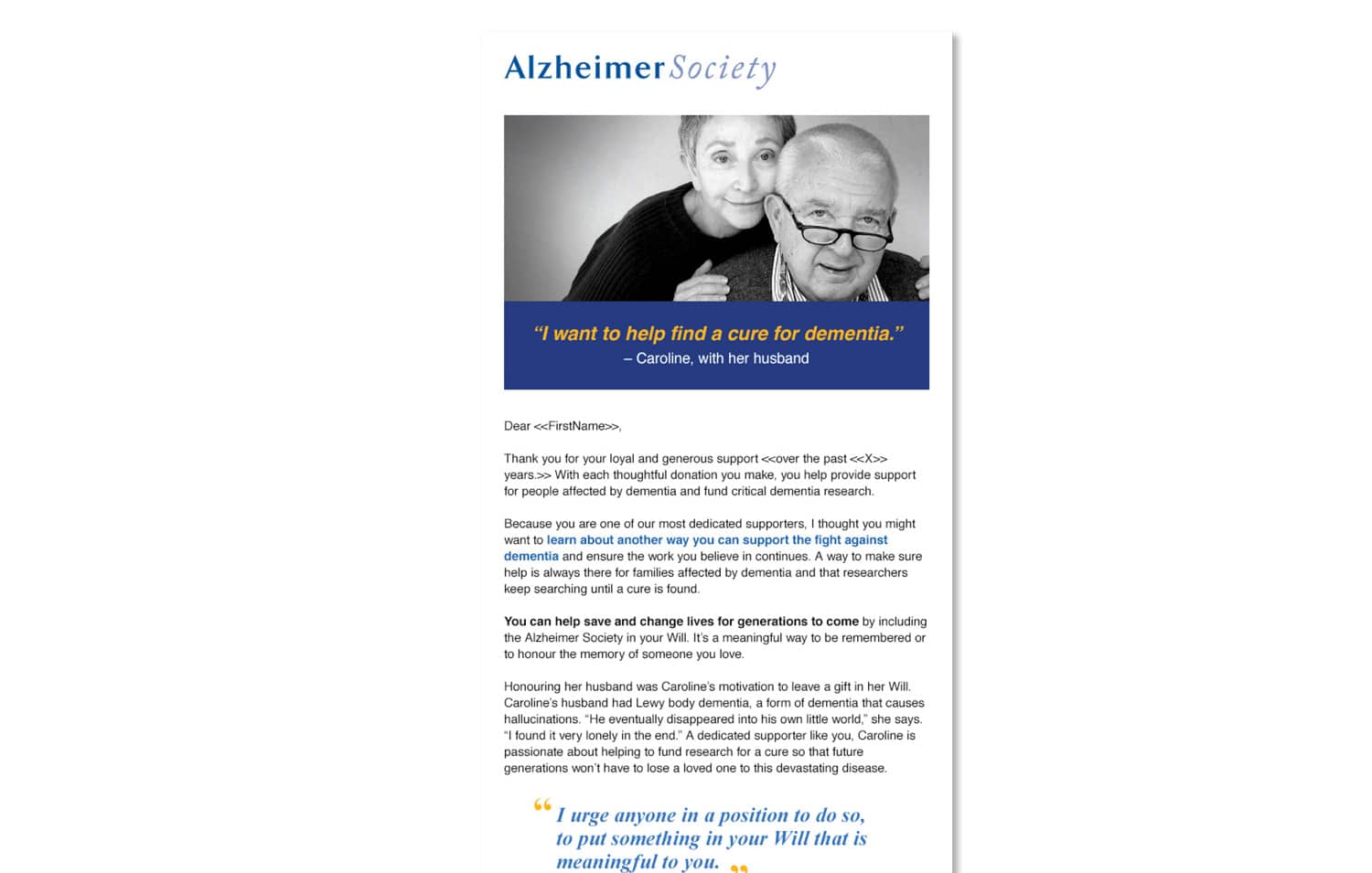 Alzheimer Society of Canada flyer